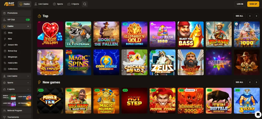 Slotlair Casino – Slots en live casino spelen met echt geld image 1