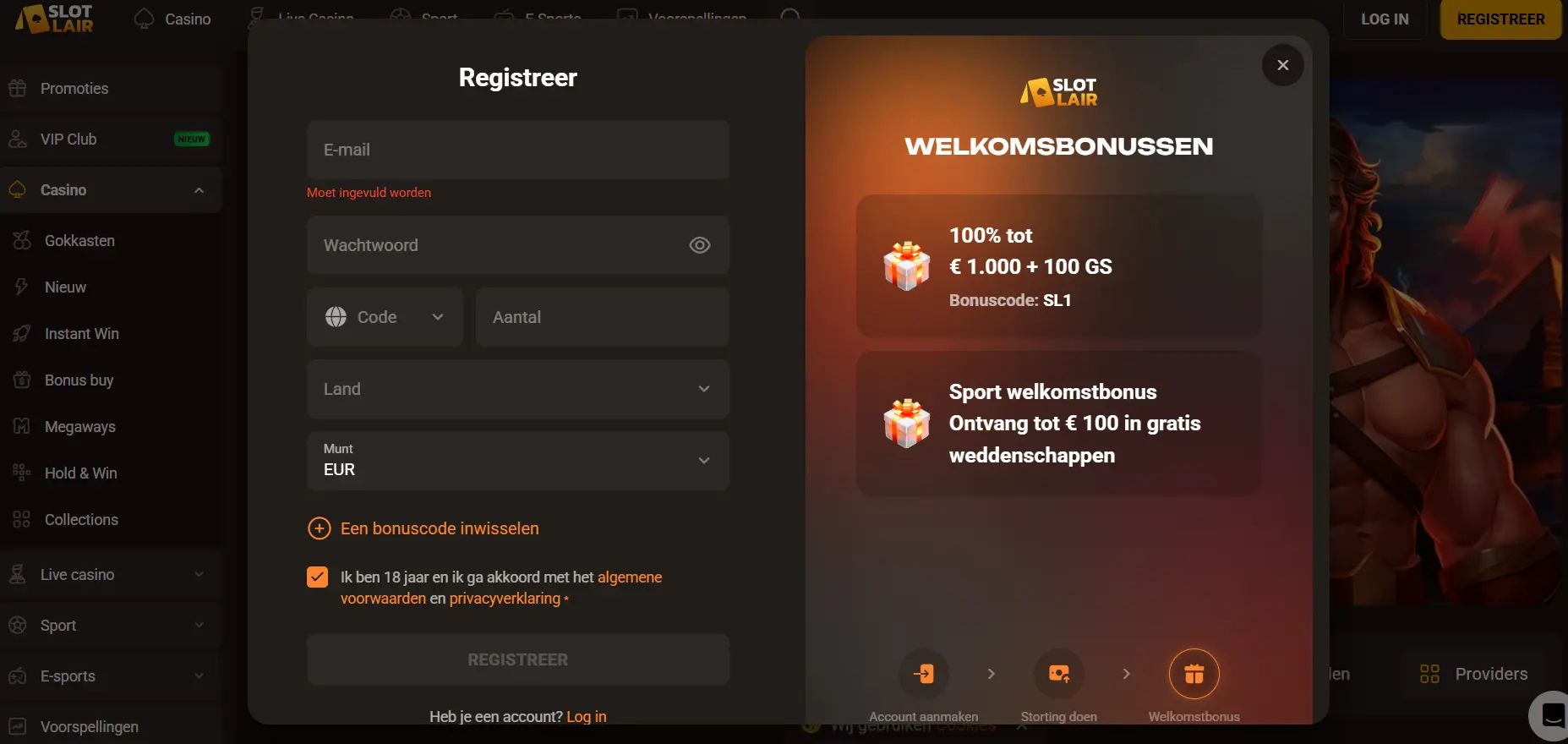 Slotlair Casino – Slots en live casino spelen met echt geld image 2